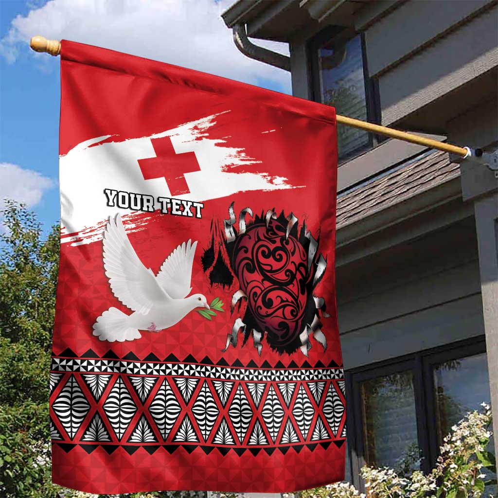 Tonga Heart Tribal Personalised Garden Flag Polynesian Patterns LT9 - Polynesian Pride