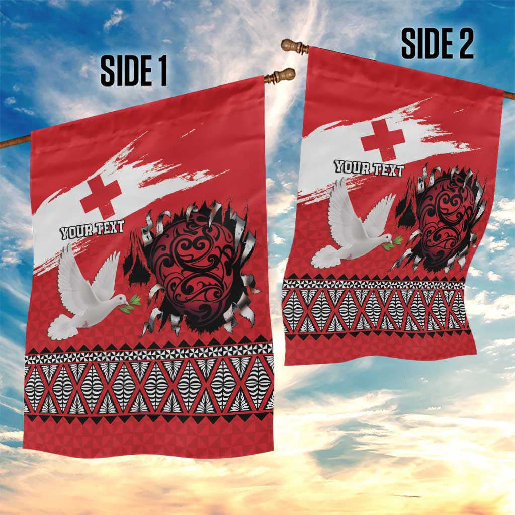Tonga Heart Tribal Personalised Garden Flag Polynesian Patterns LT9 - Polynesian Pride
