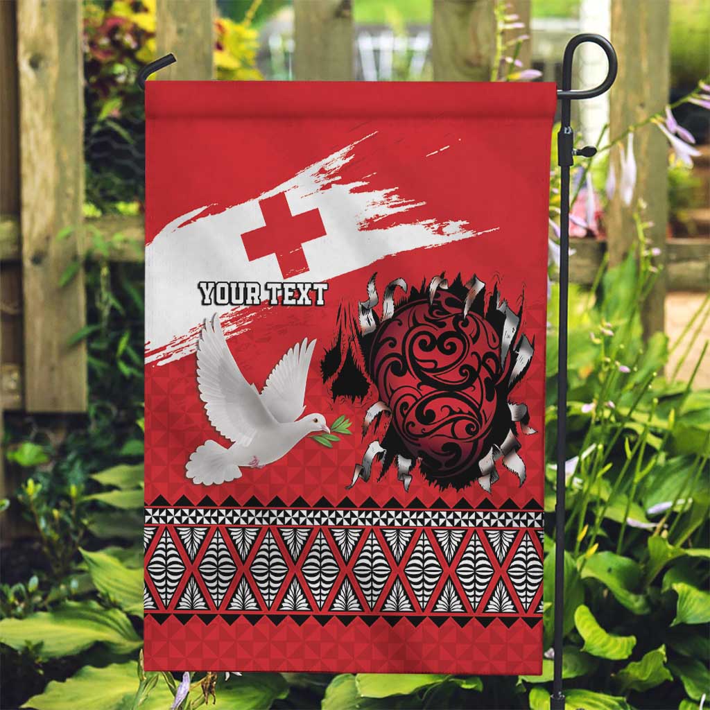 Tonga Heart Tribal Personalised Garden Flag Polynesian Patterns LT9 Garden Flag Red - Polynesian Pride