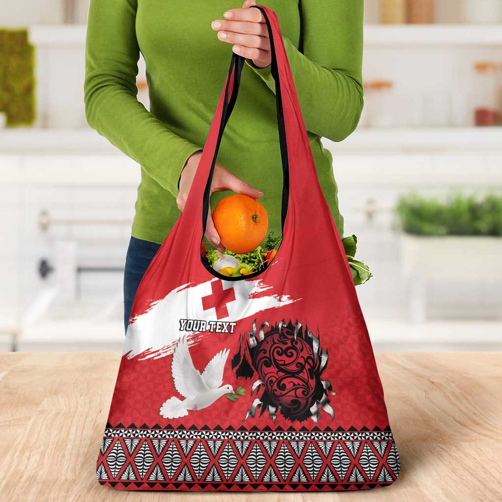 Tonga Heart Tribal Personalised Grocery Bag Polynesian Patterns LT9 - Polynesian Pride
