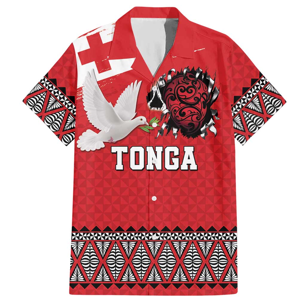 Tonga Heart Tribal Personalised Hawaiian Shirt Polynesian Patterns