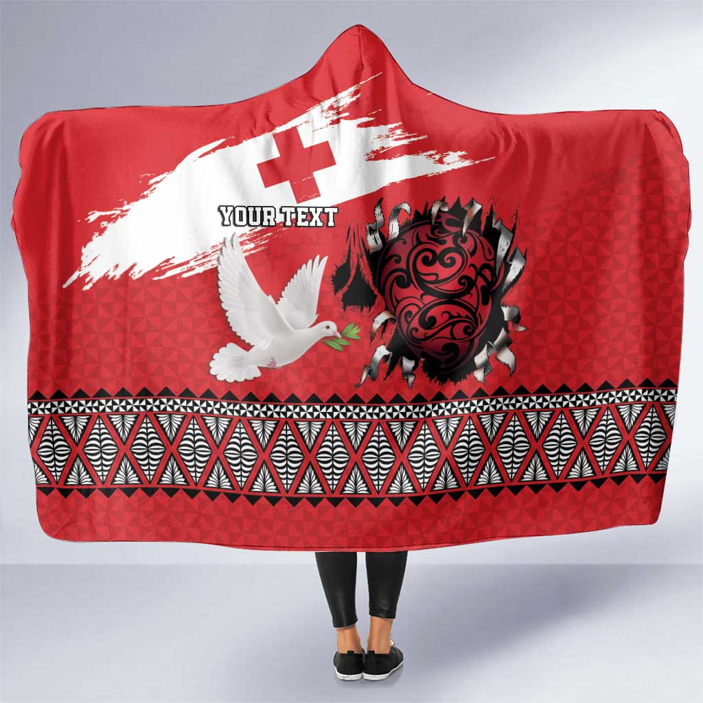 Tonga Heart Tribal Personalised Hooded Blanket Polynesian Patterns LT9 One Size Red - Polynesian Pride