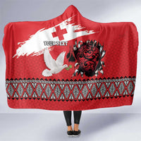 Tonga Heart Tribal Personalised Hooded Blanket Polynesian Patterns LT9 One Size Red - Polynesian Pride