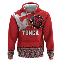 Tonga Heart Tribal Personalised Hoodie Polynesian Patterns LT9 Pullover Hoodie Red - Polynesian Pride
