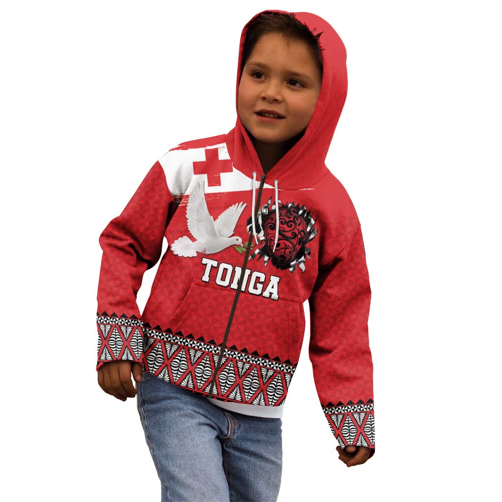 Tonga Heart Tribal Personalised Kid Hoodie Polynesian Patterns LT9 - Polynesian Pride