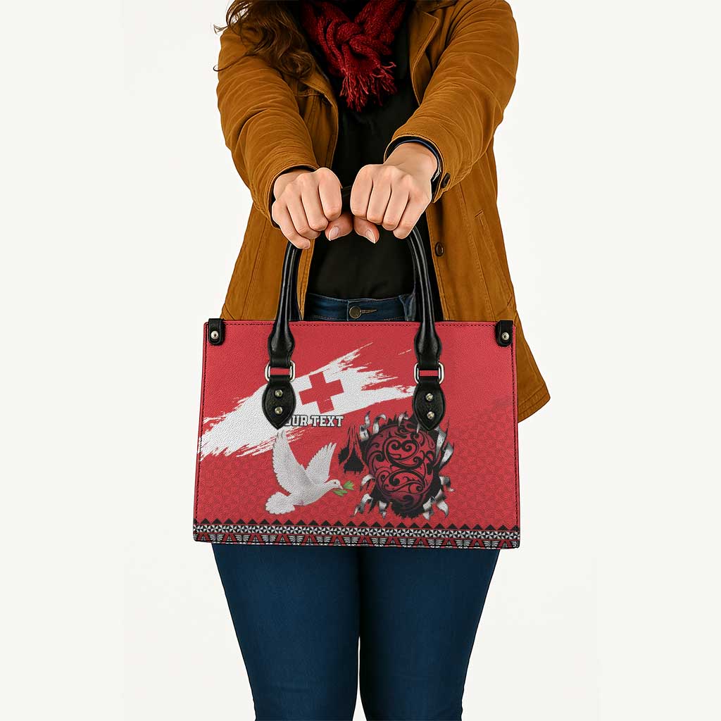 Tonga Heart Tribal Personalised Leather Bag Polynesian Patterns LT9 - Polynesian Pride