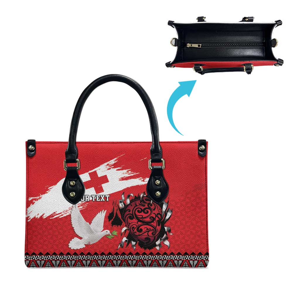 Tonga Heart Tribal Personalised Leather Bag Polynesian Patterns LT9 - Polynesian Pride