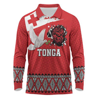Tonga Heart Tribal Personalised Long Sleeve Polo Shirt Polynesian Patterns