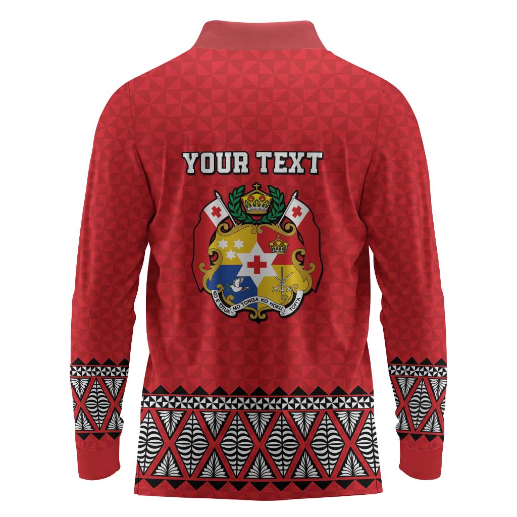 Tonga Heart Tribal Personalised Long Sleeve Polo Shirt Polynesian Patterns