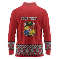 Tonga Heart Tribal Personalised Long Sleeve Polo Shirt Polynesian Patterns