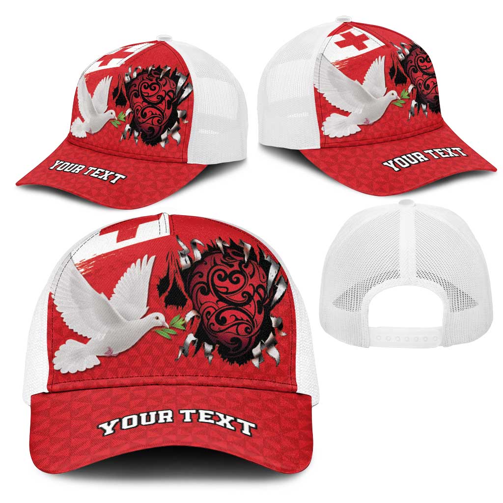 Tonga Heart Tribal Personalised Mesh Trucker Cap Polynesian Patterns LT9 - Polynesian Pride