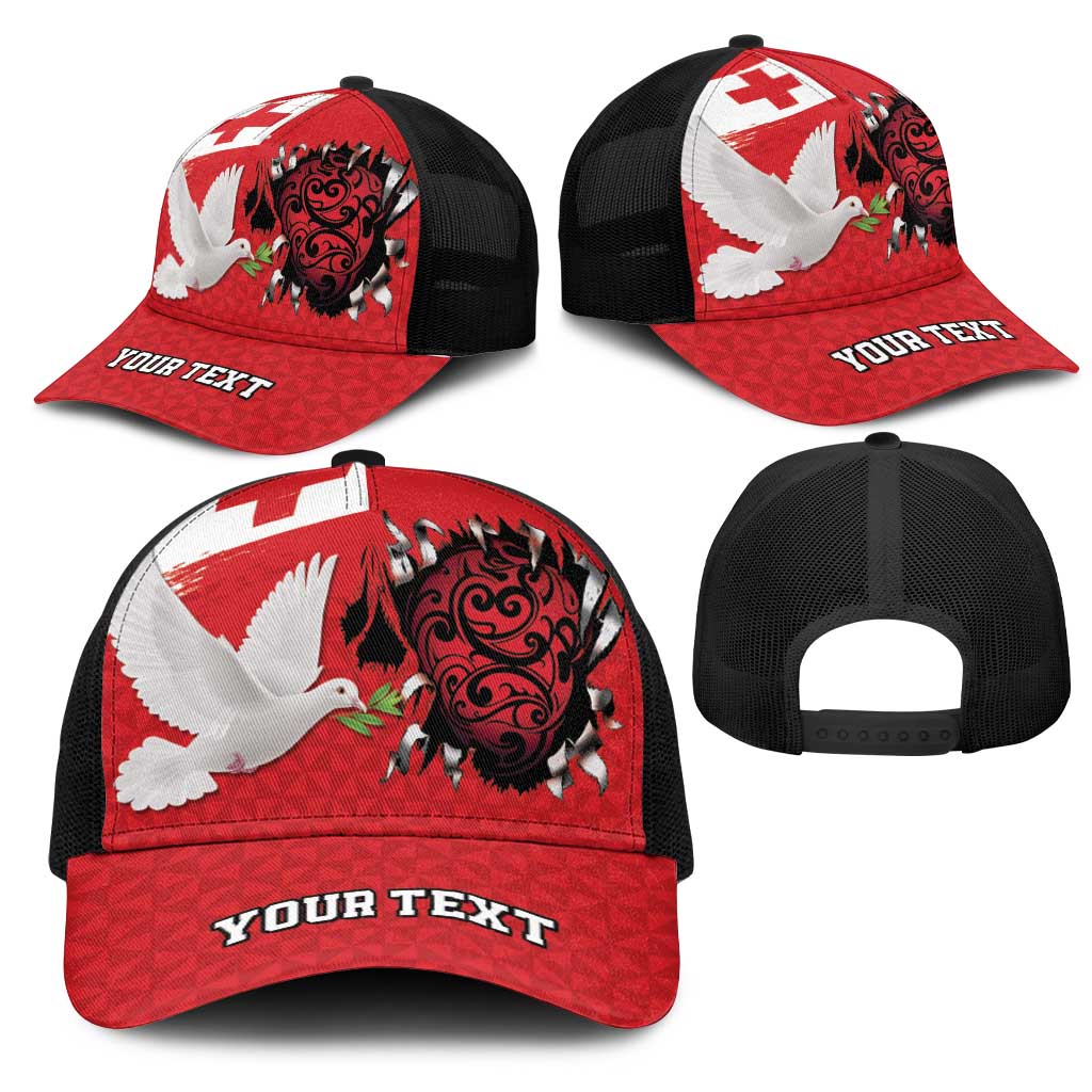 Tonga Heart Tribal Personalised Mesh Trucker Cap Polynesian Patterns LT9 - Polynesian Pride