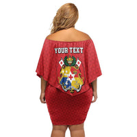 Tonga Heart Tribal Personalised Off Shoulder Short Dress Polynesian Patterns LT9 - Polynesian Pride