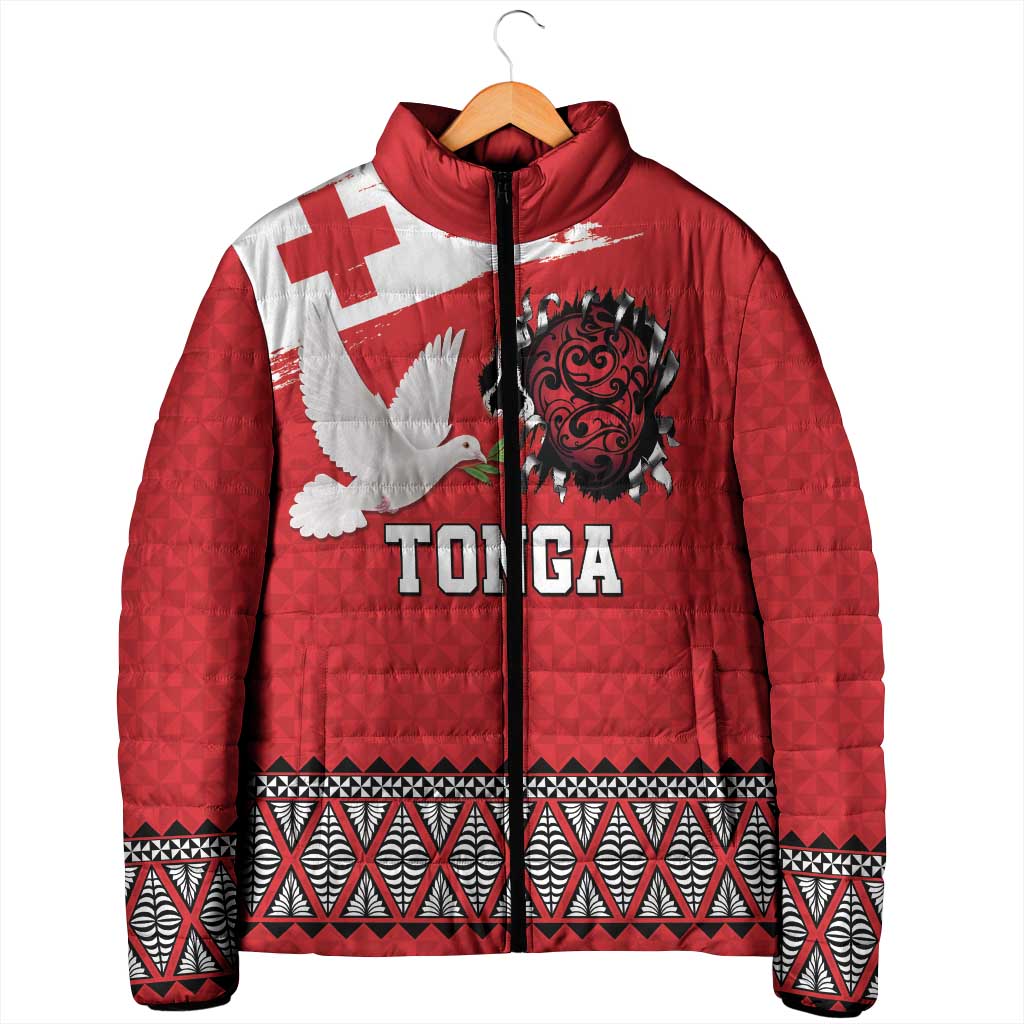 Tonga Heart Tribal Personalised Padded Jacket Polynesian Patterns LT9 - Polynesian Pride