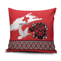 Tonga Heart Tribal Personalised Pillow Cover Polynesian Patterns LT9 Red - Polynesian Pride