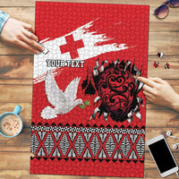 Tonga Heart Tribal Personalised Puzzle Polynesian Patterns LT9 Red - Polynesian Pride