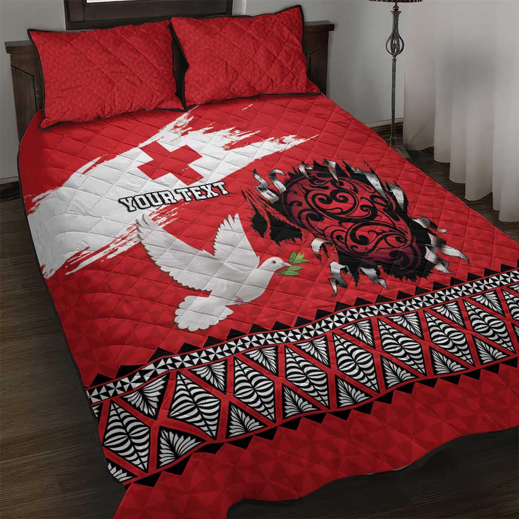 Tonga Heart Tribal Personalised Quilt Bed Set Polynesian Patterns