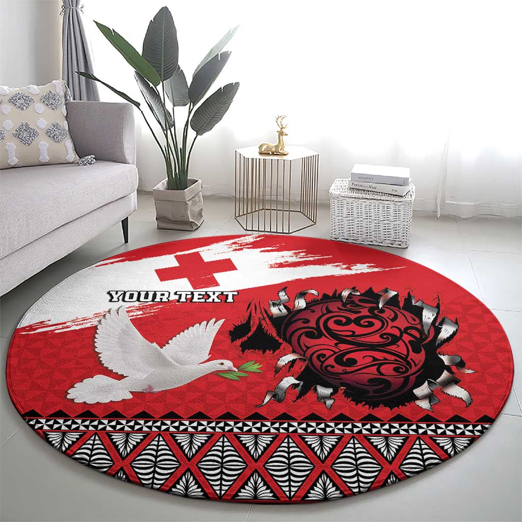 Tonga Heart Tribal Personalised Round Carpet Polynesian Patterns LT9 - Polynesian Pride