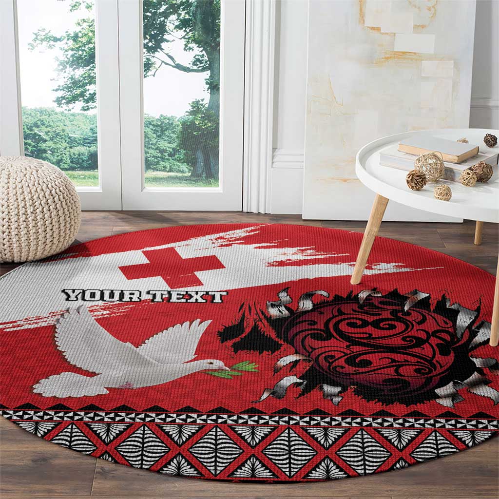 Tonga Heart Tribal Personalised Round Carpet Polynesian Patterns LT9 - Polynesian Pride