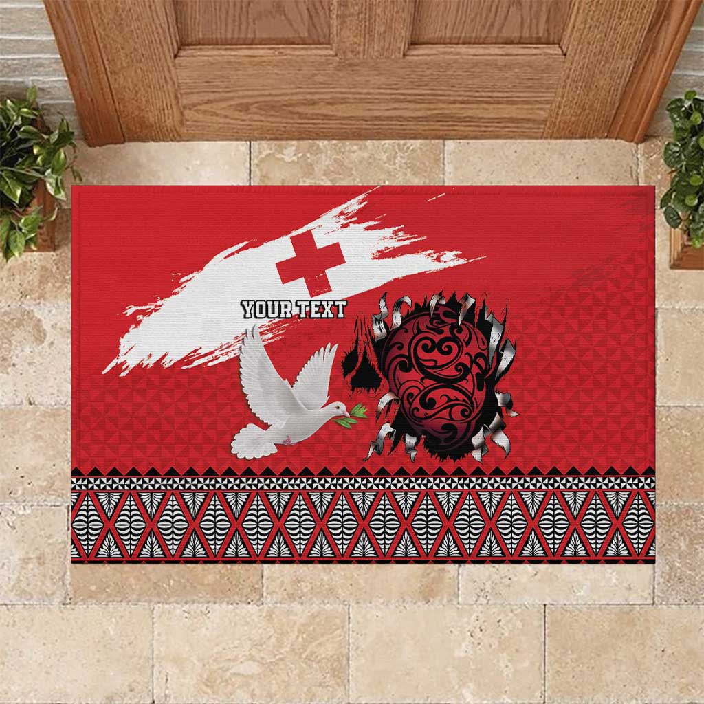 Tonga Heart Tribal Personalised Rubber Doormat Polynesian Patterns