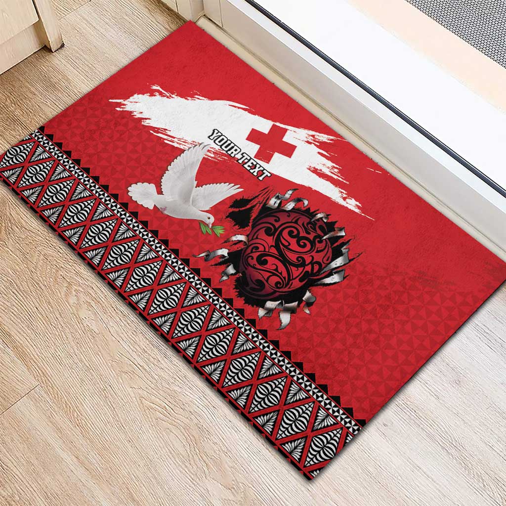 Tonga Heart Tribal Personalised Rubber Doormat Polynesian Patterns LT9 - Polynesian Pride