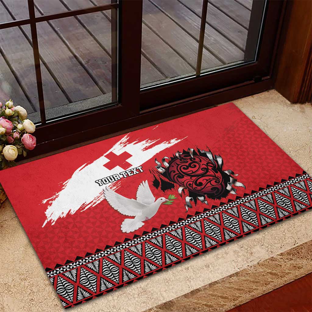 Tonga Heart Tribal Personalised Rubber Doormat Polynesian Patterns LT9 - Polynesian Pride