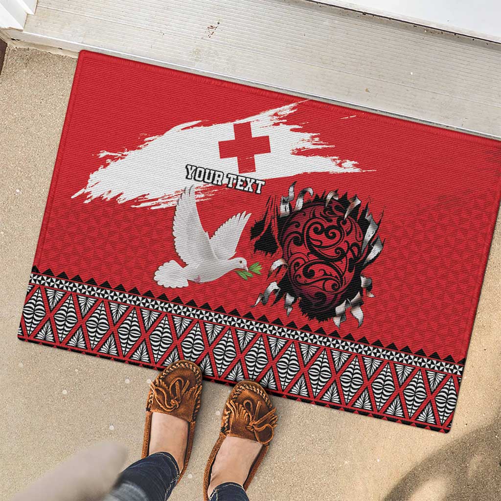 Tonga Heart Tribal Personalised Rubber Doormat Polynesian Patterns LT9 - Polynesian Pride