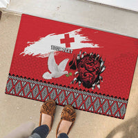 Tonga Heart Tribal Personalised Rubber Doormat Polynesian Patterns LT9 - Polynesian Pride