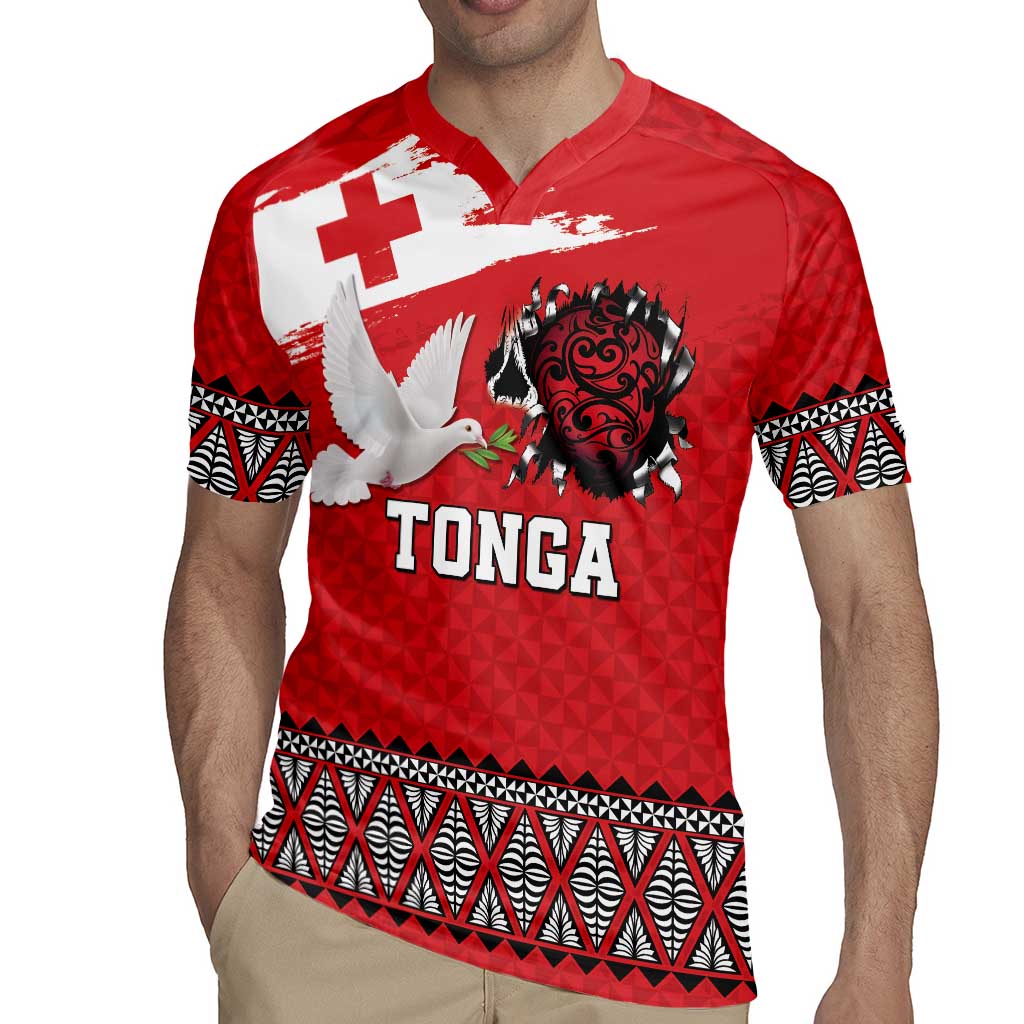 Tonga Heart Tribal Personalised Rugby Jersey Polynesian Patterns LT9 - Polynesian Pride