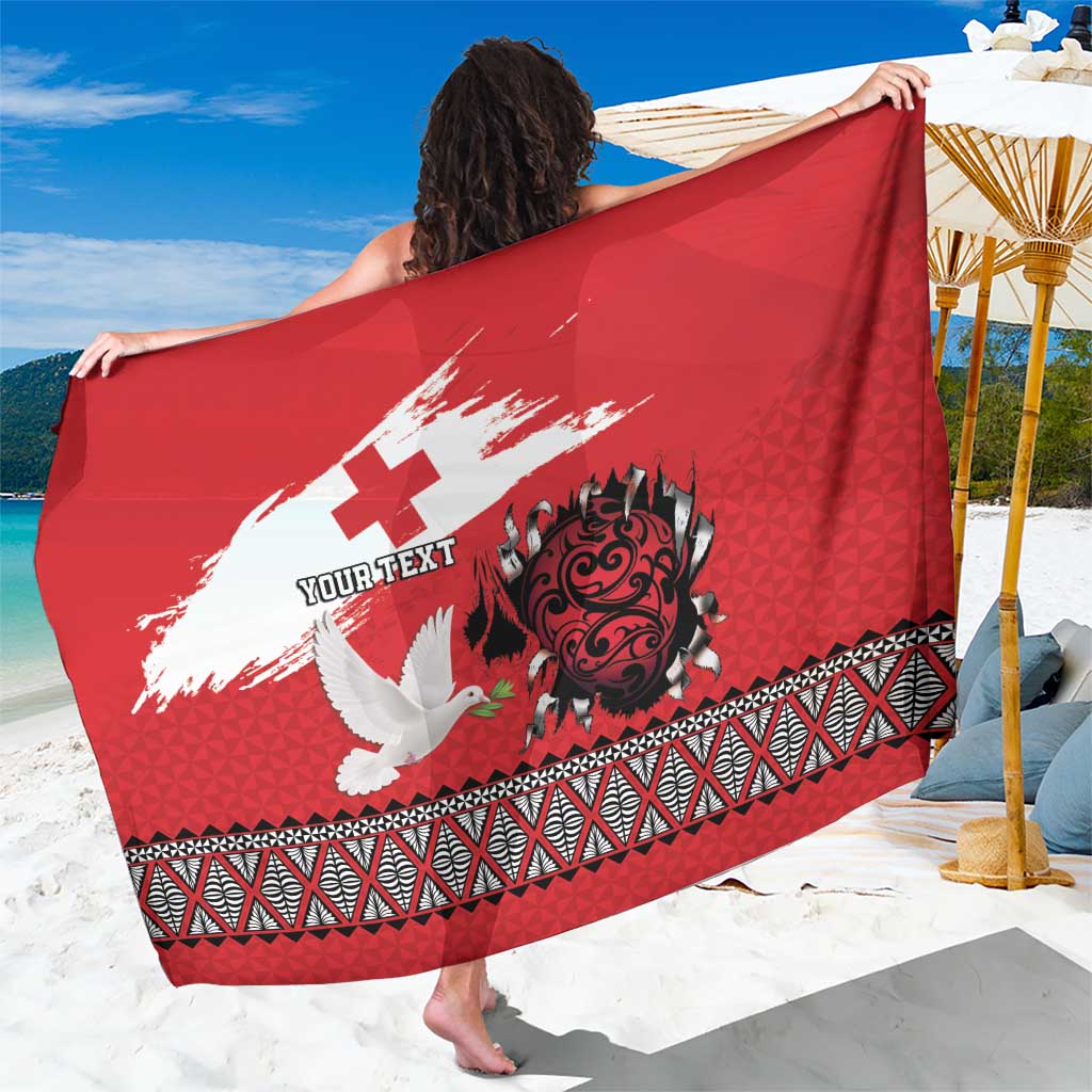 Tonga Heart Tribal Personalised Sarong Polynesian Patterns LT9 One Size 44 x 66 inches Red - Polynesian Pride