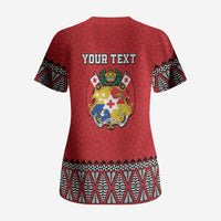 Tonga Heart Tribal Personalised Scrub Top Polynesian Patterns LT9 - Polynesian Pride