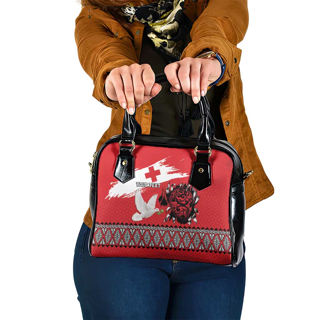Tonga Heart Tribal Personalised Shoulder Handbag Polynesian Patterns LT9 One Size Red - Polynesian Pride