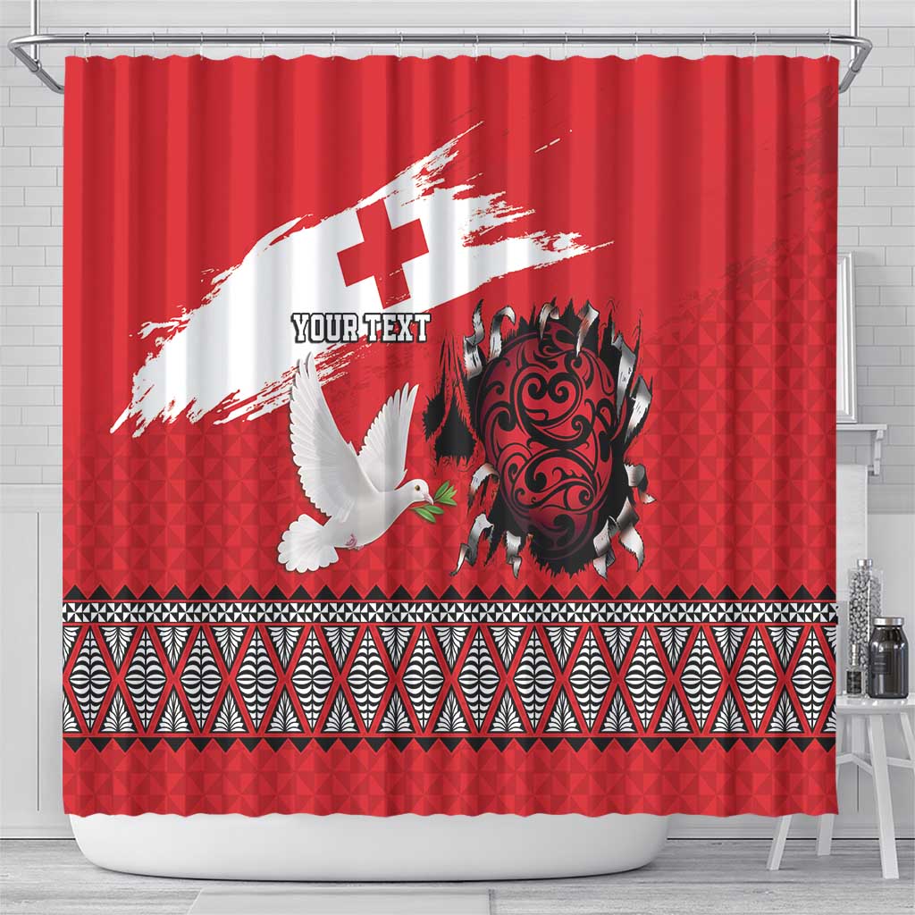 Tonga Heart Tribal Personalised Shower Curtain Polynesian Patterns LT9 - Polynesian Pride