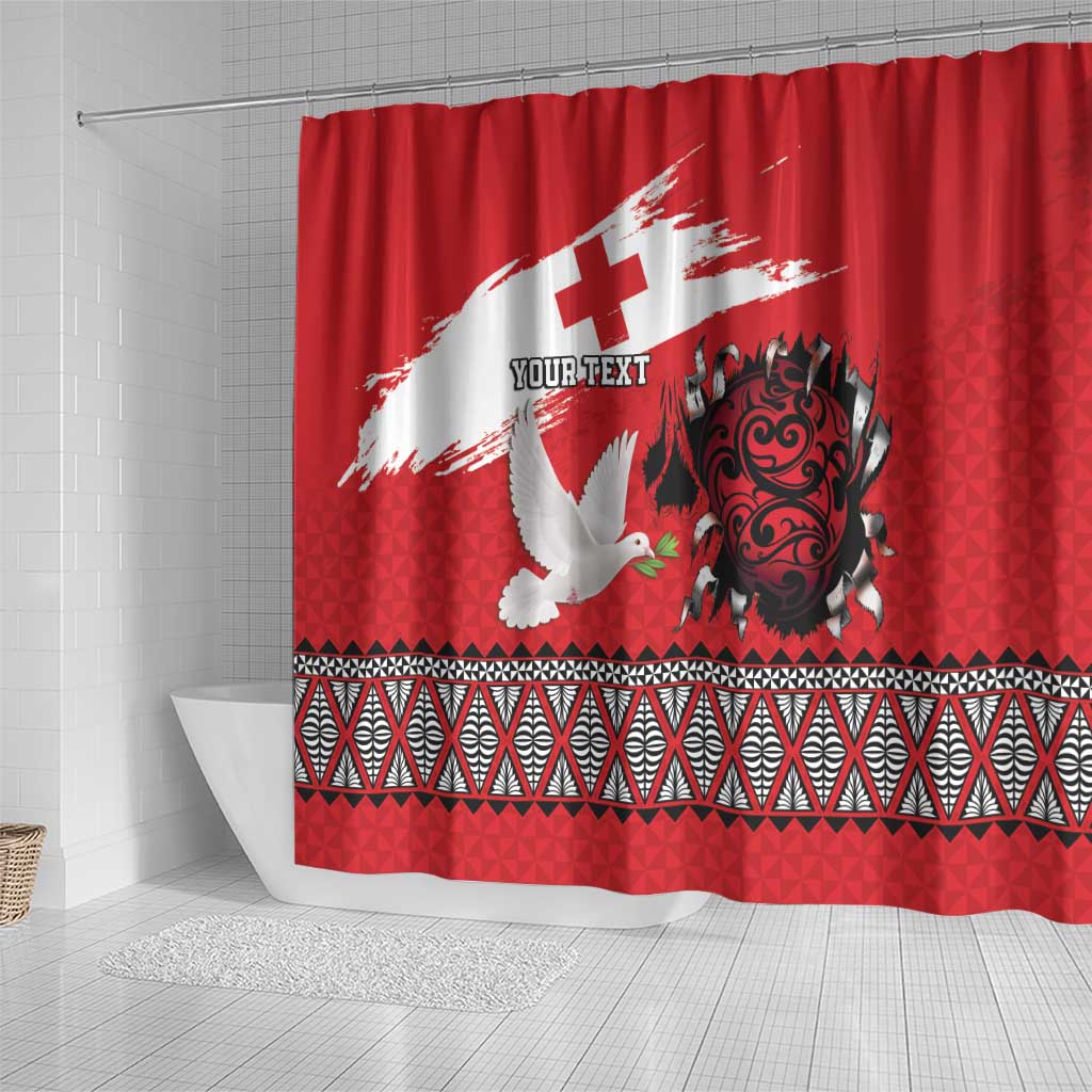 Tonga Heart Tribal Personalised Shower Curtain Polynesian Patterns LT9 - Polynesian Pride