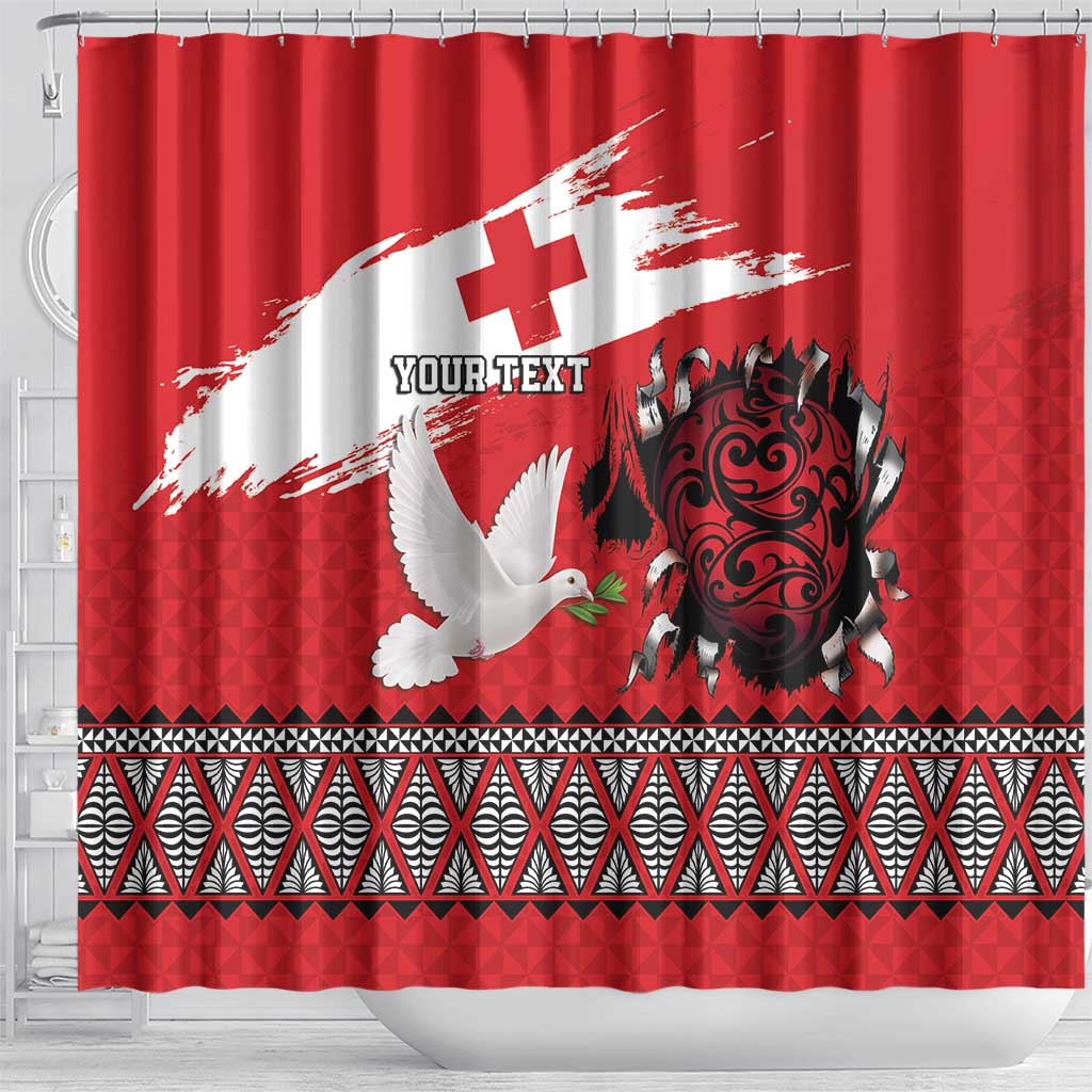 Tonga Heart Tribal Personalised Shower Curtain Polynesian Patterns LT9 - Polynesian Pride