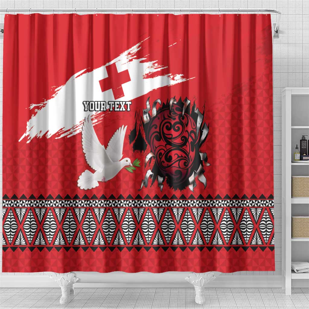 Tonga Heart Tribal Personalised Shower Curtain Polynesian Patterns LT9 - Polynesian Pride