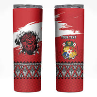 Tonga Heart Tribal Personalised Skinny Tumbler Polynesian Patterns LT9 Red - Polynesian Pride