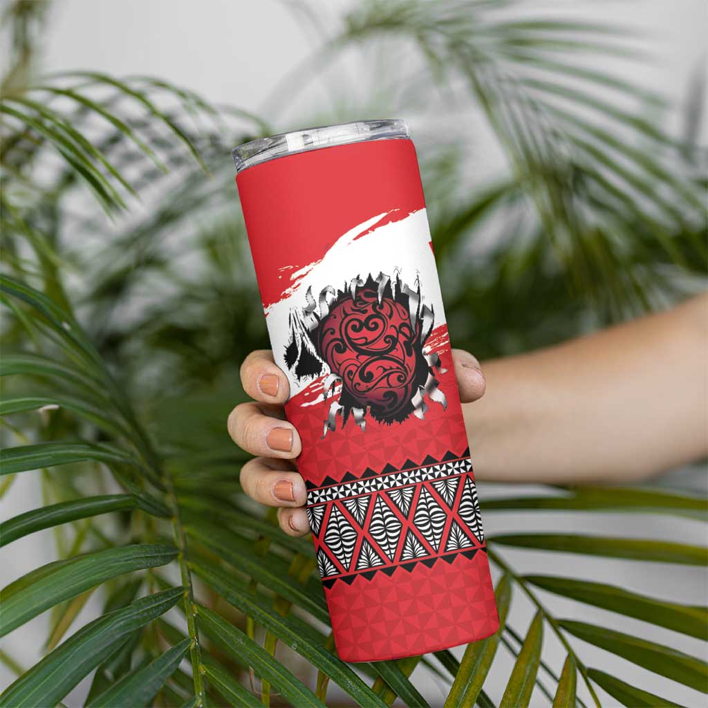 Tonga Heart Tribal Personalised Skinny Tumbler Polynesian Patterns LT9 - Polynesian Pride