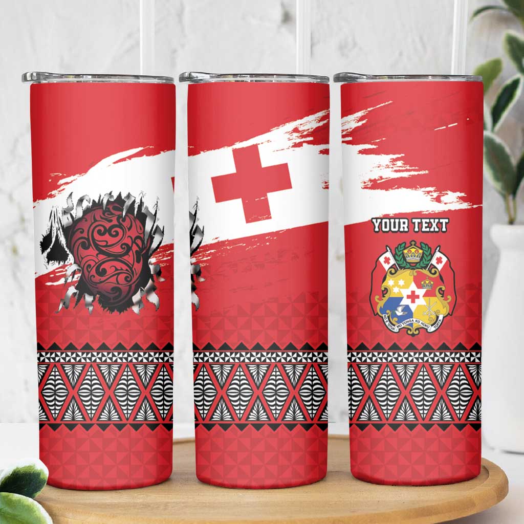 Tonga Heart Tribal Personalised Skinny Tumbler Polynesian Patterns LT9 - Polynesian Pride