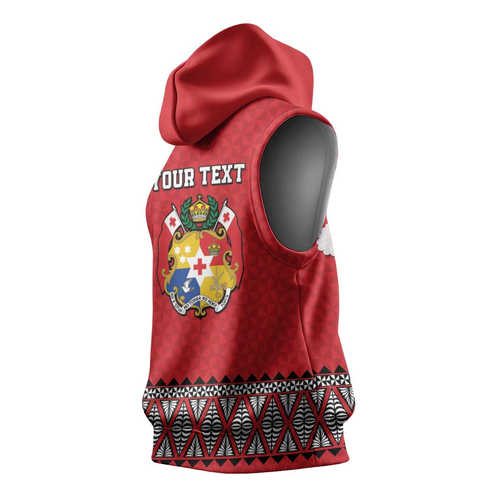 Tonga Heart Tribal Personalised Sleeveless Hoodie Polynesian Patterns LT9 - Polynesian Pride