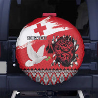 Tonga Heart Tribal Personalised Spare Tire Cover Polynesian Patterns LT9 No hole Red - Polynesian Pride