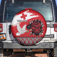 Tonga Heart Tribal Personalised Spare Tire Cover Polynesian Patterns LT9 Red - Polynesian Pride