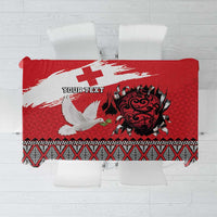 Tonga Heart Tribal Personalised Tablecloth Polynesian Patterns LT9 Red - Polynesian Pride