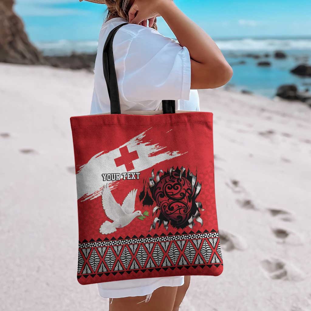 Tonga Heart Tribal Personalised Tote Bag Polynesian Patterns LT9 - Polynesian Pride