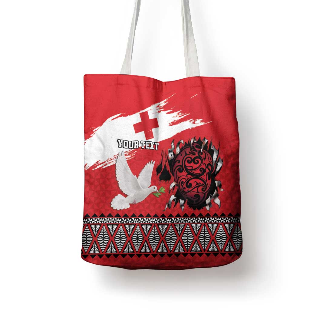 Tonga Heart Tribal Personalised Tote Bag Polynesian Patterns LT9 - Polynesian Pride