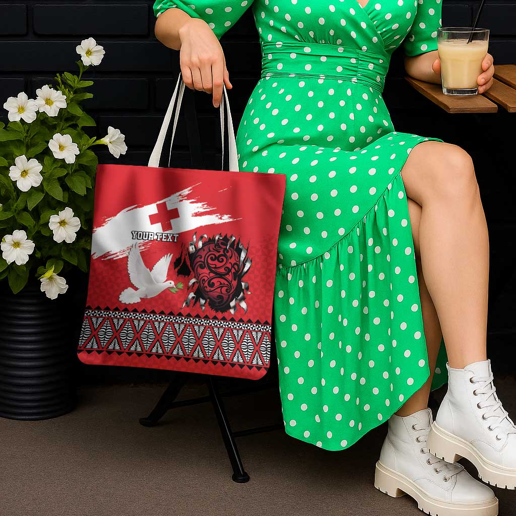 Tonga Heart Tribal Personalised Tote Bag Polynesian Patterns LT9 - Polynesian Pride