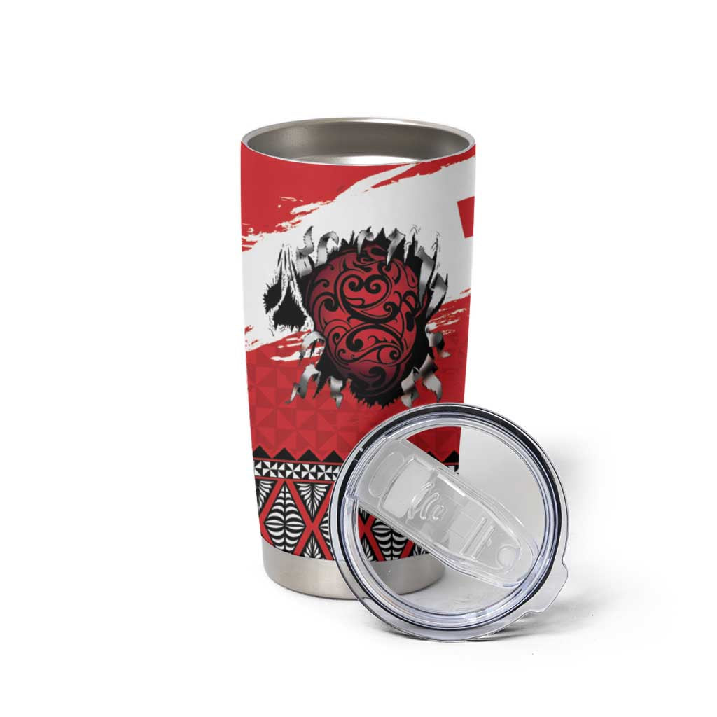 Tonga Heart Tribal Personalised Tumbler Cup Polynesian Patterns LT9 - Polynesian Pride