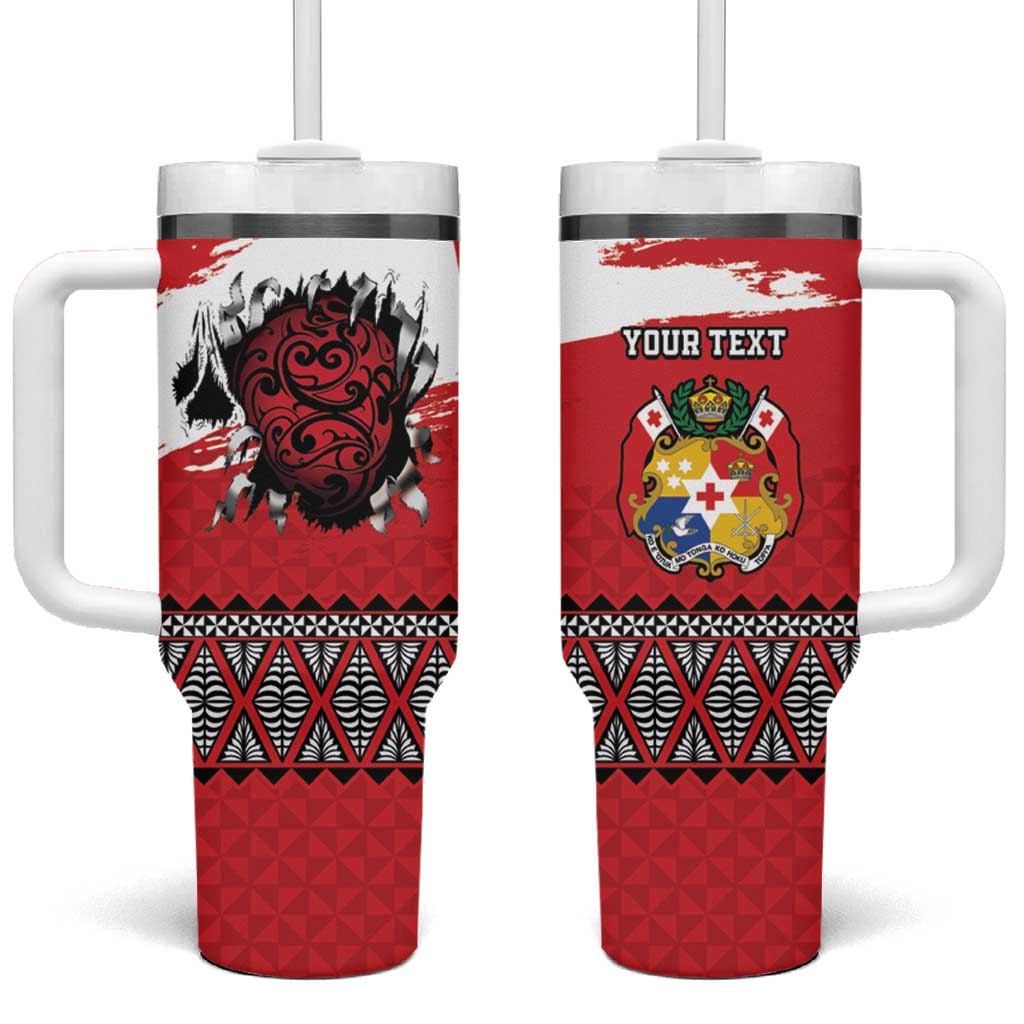Tonga Heart Tribal Personalised Tumbler With Handle Polynesian Patterns