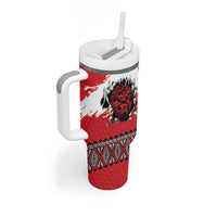 Tonga Heart Tribal Personalised Tumbler With Handle Polynesian Patterns LT9 - Polynesian Pride