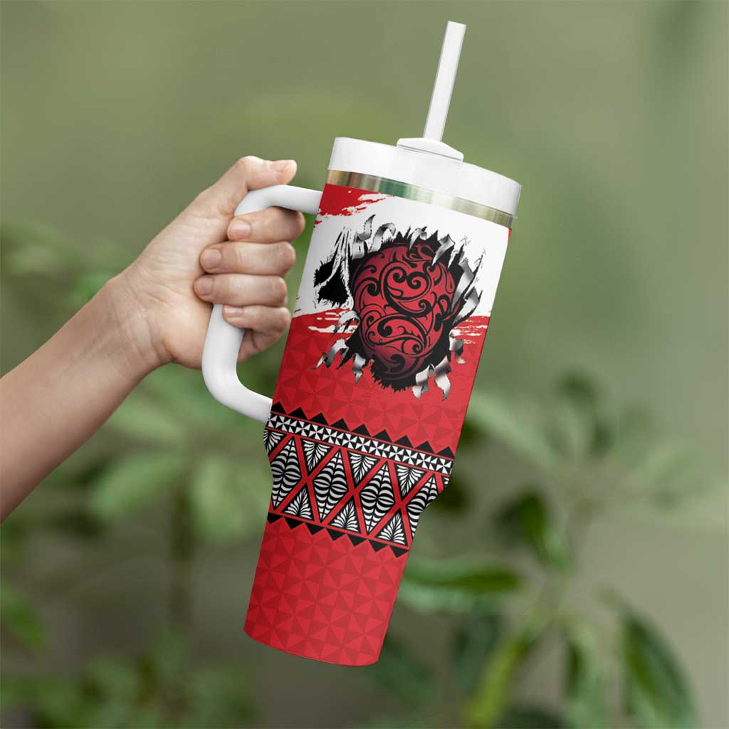 Tonga Heart Tribal Personalised Tumbler With Handle Polynesian Patterns LT9 - Polynesian Pride